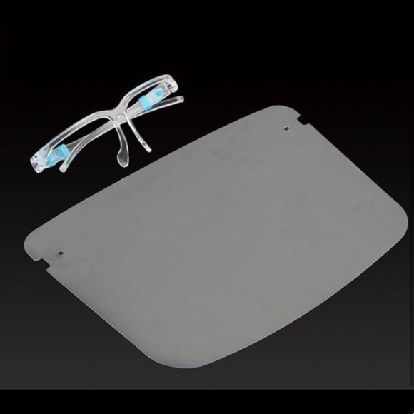 Stylish Face Shield with Glasses Frame + 1pc - Picture 2 of 6